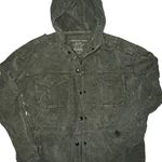 American Eagle Womens Military Cargo Hooded Jacket Tie Waist Green Size medium Photo 0