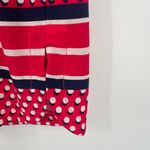 Leota Women's Pink Polka Dot 3/4 Sleeves Striped Hem Shift Dress Size Small Photo 3