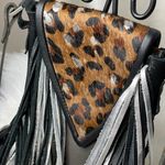 Boutique 8”x6”x3” Leather purse made in USA A true statement piece! Leopard & metallic Photo 1