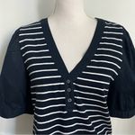 Loft  • NWT Navy White Striped V Neck Sweater Photo 1