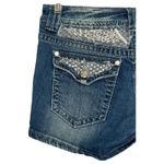 Miss Me  Shorts Womens 28 Blue Denim Lace Rhinestone Embellished Medium Wash Jean Photo 8