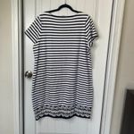 Talbots  navy blue Striped Knit shift Dress Lace Trim Casual nautical‎ Comfort 2X Photo 3
