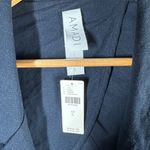 Anthropologie Amadi Kayne Navy Double Breasted Linen Blend Coat Large Oversized Photo 3