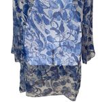NEW Sunflower Floral Sheer Sequin Swimsuit Coverup Resort Beach Coastal L Blue Size L Photo 6