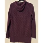 CAMBRIDGE Dry Goods Burgundy Full Zip Cable Knit Hooded Sweater Size M Red Size M Photo 1