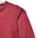 Monrow Ribbed Knit Trim Long Sleeve Knee Length Sweater Dress in Burnt Red Photo 2