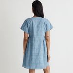 Madewell Eyelet Button-Front V-Neck Mini Dress Large Blue Photo 4