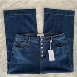 RISEN Jeans High Rise Wide Leg Button Fly Dark Wash Denim Size 2X 18 / 20 NWT Blue Photo 9
