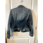 Arizona Womens Denim Jacket vintage Dark washed Jacket L LOVE NOT WAR lining Photo 1