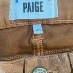 Paige Mayslie Nutmeg Brown Luxe Coated Straight Ankle Zip Pants - 24 NWT Photo 4