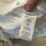 Dear John  White Embroidered Floral Ruffle Button Front Blouse Top size Small Photo 3