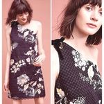 Maeve Anthropologie Ashbury Black Dark Romantic One Shoulder Floral Mini Dress 2 Photo 1