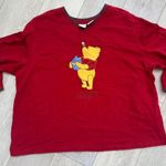 Disney  Winnie the Pooh red v‎ neck pullover vintage sweatshirt xl embroidered Photo 0
