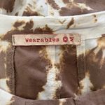 XCVI Wearables Aviana Dress Womens Medium Ruched Brown Tie Dye Mini Short Sleeve Photo 8