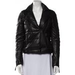 AllSaints Delaney Slim Fit Puffer Leather Biker Jacket black Sz UK8 US 4 WARM Photo 1