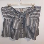 Anthropologie NWT $98  x Dolan Striped Tube Smocked Pullover Tie-Styling Top XL Photo 3
