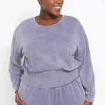 Lane Bryant  LIVI 18 / 20 French Terry Sweatshirt Cropped Wide Banded Hem Blue Photo 0