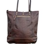 Myra TRAX Tote Bag 100% Leather Brown Purse Laptop School Sturdy Distressed Photo 2