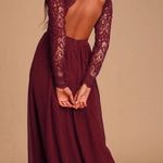 Lulus Awaken My Love Burgundy Long Sleeve Lace Maxi Dress Photo 1