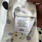 Something Navy Polka Dot Ivory Black Long Sleeve Button Cuff Top Blouse Photo 4