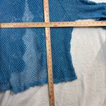 Koret 1X Crochet Knit Pastel Teal Blue Cardigan Sweater Top Boho Beach Whimsy Photo 6