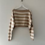 Free People  Cream Into The Blue Stripe Sweater XS Photo 2