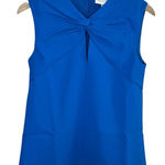 Halston Women's Faren Knot Dress Shell Top Ocean Blue Size 4 Photo 0