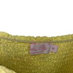 Pink Lily Yellow Smocked Tiered Midi Dress Tie Straps Size M Photo 3