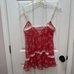 Victoria's Secret  Y2K Babydoll And Coverup Top Red Lace Lingerie Set Women Small Photo 5