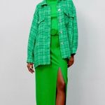 ZARA  Green Woven Plaid Tweed Button Front Shacket Overshirt Size XS Photo 0