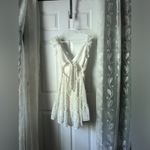 Trixxi  Floral Ruffle babydoll mini Dress back cut out back tie sz M Photo 7