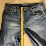 GRACE IN LA Easy Fit Jeans Womens 31 Blue Stretch Denim Distressed Cropped Capri Photo 11