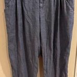 Rachel Roy Size 4 Blue Linen Blend High Waist Straight Leg Pants Photo 0
