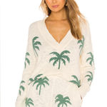 Show Me Your Mumu Palm Tree Knit Gilligan V Neck Oversized Sweater NWT Size M Photo 0