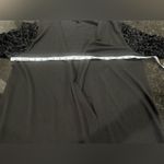 Carolyn Taylor  Black Open Front Cardigan velvet burnout sleeves sz L basic Photo 6