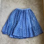 Thierry Colson Pleated Silk Blend Patterned Skirt Womens Size 0 XS Puffy Skirt Blue Photo 1