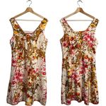 Sundance Evelyn 100% Silk Floral Mini Dress Women's 10 Ivory Flowy Feminine Chic Photo 3