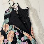 Forever 21  Floral Spaghetti Strap Lace Up Back Romper Women’s Small Black/Blue Photo 8