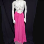 J. Our Sexy Pink & White Sexy Low Cut Dress (M) Size M Photo 1