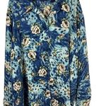Laura Scott VTG 90s Long Sleeve Semi Blue Sheer Floral Button Up 26W Top Photo 0