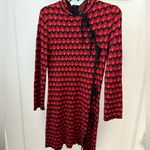 ZARA  Red and Black Chevron Long Sleeve Dress Photo 2