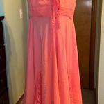 NWOT coral chiffon short sleeve Mother of the Bride dress lace panels size 18W Pink Photo 2
