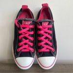 Converse All Star Ox Black and Hot Pink Junior Ox Shoes Size 4 or 5.5 Women's Photo 3