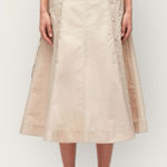 3.1 Phillip Lim ‎ Button Front Tie Waist Midi Skirt Khaki Pleated Sz 12 Photo 0