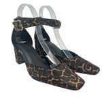 J.Crew  Buckle-strap Block Heels in Leopard-Print Calf Hair‎ Brown Size US 7 Photo 0