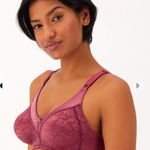 Bali  Double Support Lace Wireless Bra Size 40B‎ Lacy Purple Maroon Photo 0