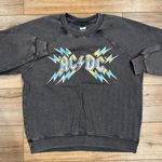 Tailgate  AC/DC Graphic 90s Gray Lightweight Crewneck Sweatshirt | Size Medium Photo 0