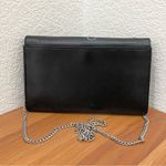 Henri Bendel Rare  Girls Nightout Embellished Bling Black Leather Chain Wallet Photo 4