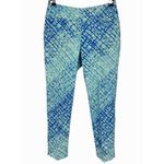 IBKUL Ankle Pants Womens Size 6 Blue Aqua Print Stretch Golf Resort Activewear Photo 1
