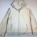 L.L.Bean  Women Cream Fleece Lined Zip Up Hoodie Jacket Size M Casual Outdoor Photo 0